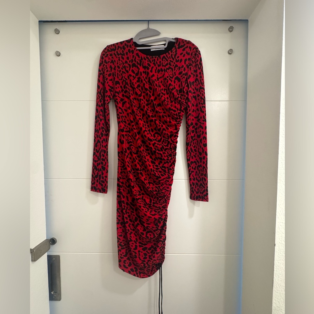 Revolve Red Leopard Print Boogie Wonderland Bodycon Dress. Small. Worn once. - Picture 2 of 5